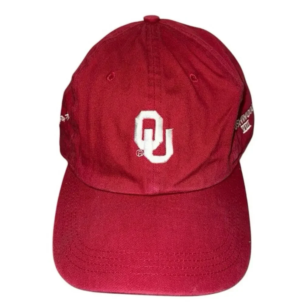 Vintage Ahead Oklahoma Sooners OU Bushwood VIII Strapback Hat Red NCAA Golf Cap